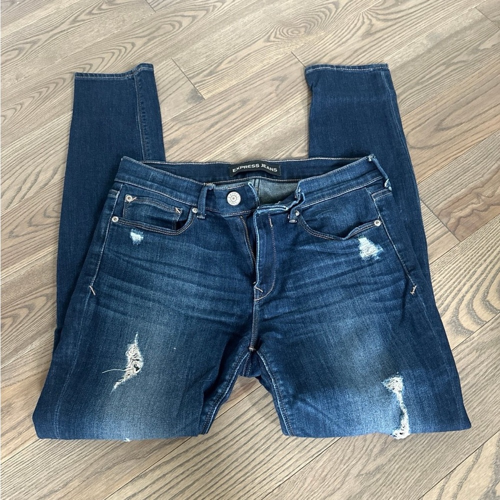 Express Dark Blue Skinny Jeans